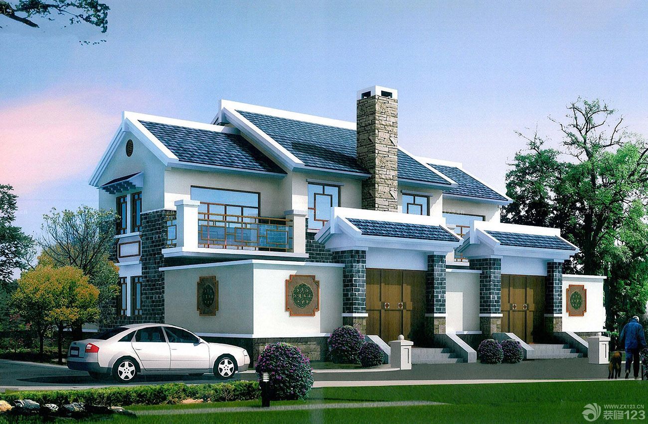 2025中式乡村别墅砖砌围墙最新设计图片