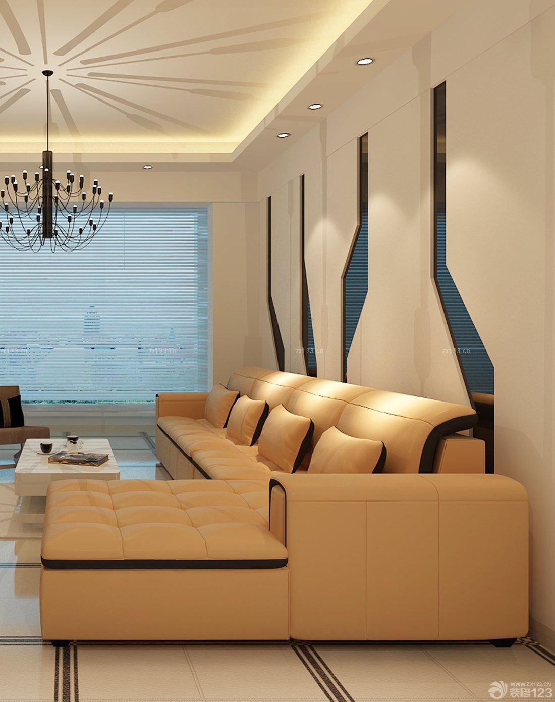 小户型客厅沙发客厅吊灯效果图片