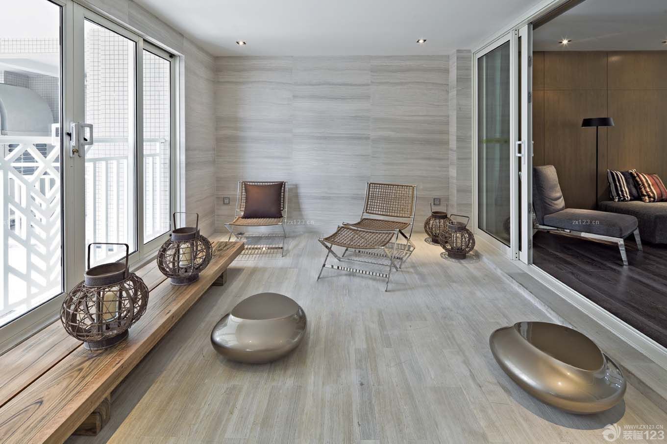 最新家装客厅阳台设计装修效果图大全2025图片