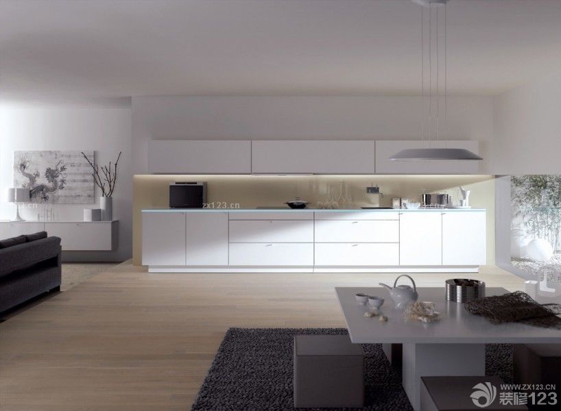 2023最新简约时尚风格家居开放式厨房橱柜效果图