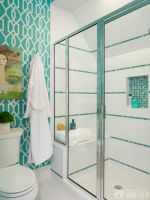 90平米小户型卫生间不锈钢玻璃隔断装修效果图片