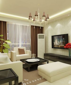 90平两室两厅简约客厅装修电视背景设计图片大全