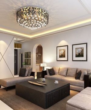 2023特色现代风格家装客厅沙发背景墙挂画装修效果图片