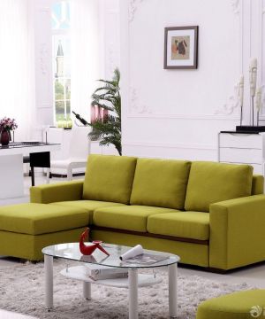 最新小户型客厅沙发玻璃茶几装修效果图片