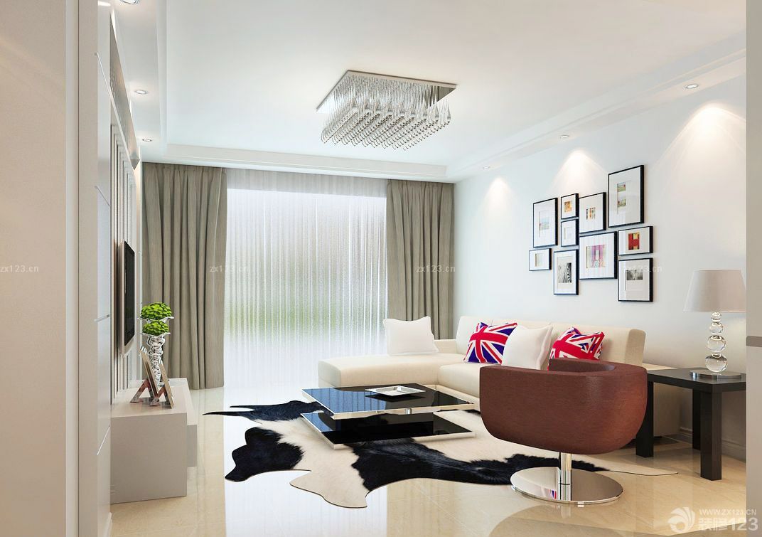 现代风格家装客厅窗帘装修效果图大全2025图片