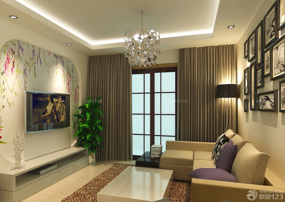 特色现代风格家装客厅窗帘装修效果图大全2025图片