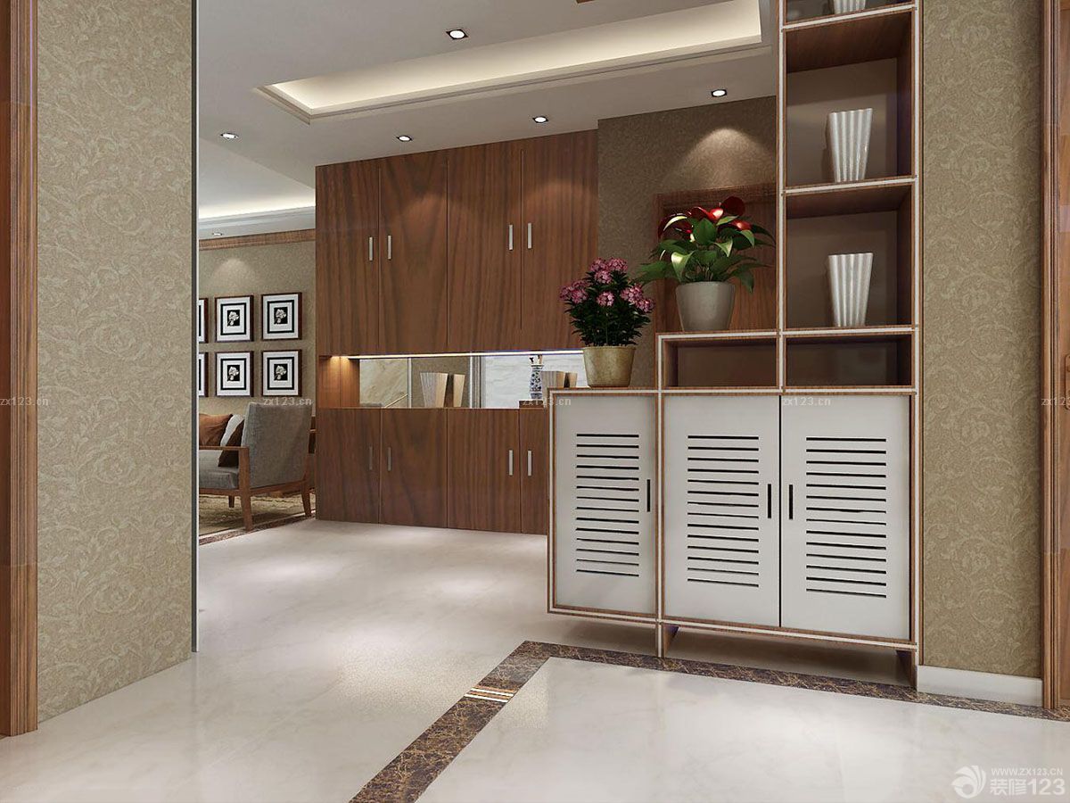 经典进门鞋柜隔断装修效果图2025