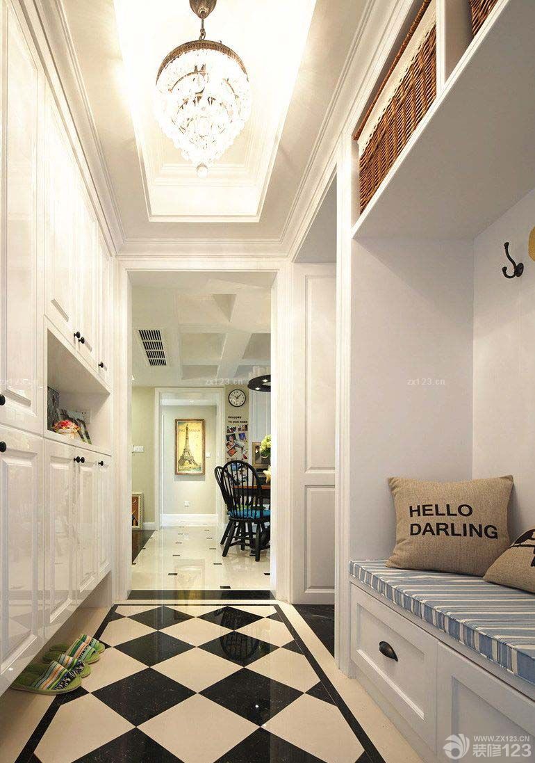 经典美式风格进门鞋柜装修效果图2025