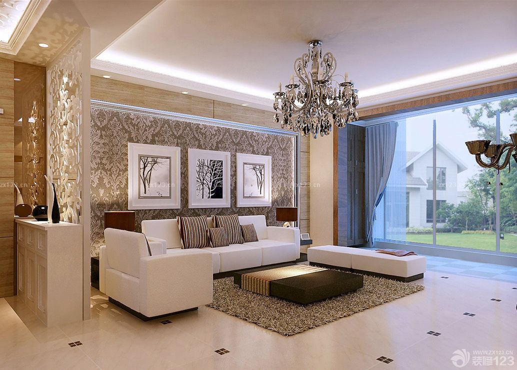 2025经典现代风格客厅飘窗装修效果图片