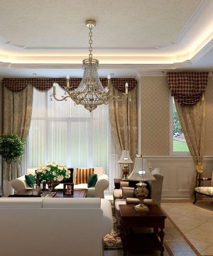 最新古典欧式风格客厅窗帘装修效果图大全2023图片