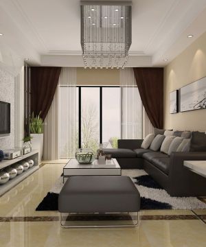经典现代风格家装客厅窗帘装修效果图大全2023图片