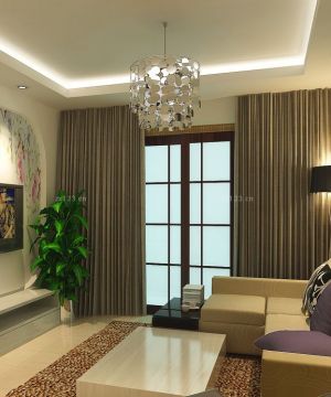 特色现代风格家装客厅窗帘装修效果图大全2025图片