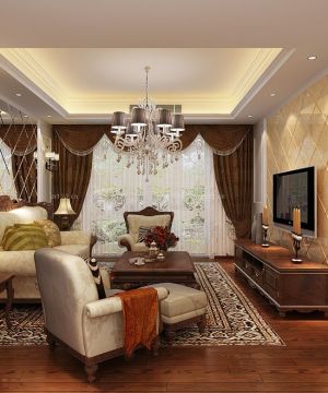 2025家装客厅设计窗帘装修效果图大全2025图片