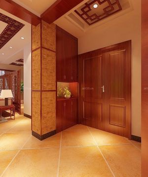 简约中式风格简易鞋柜设计装修效果图2025