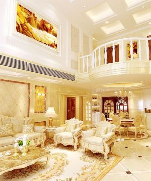 2023欧式别墅室内客厅组合沙发装修效果图欣赏