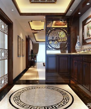 家装中式风格房子鞋柜装修效果图2025