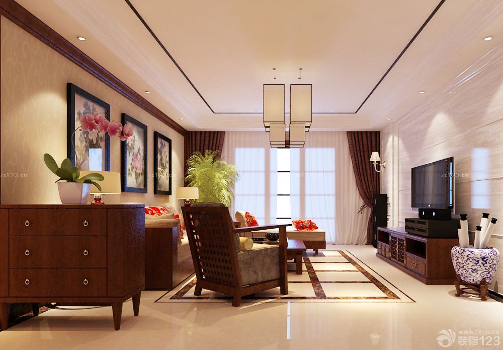 别墅室内客厅墙面装饰设计效果图欣赏