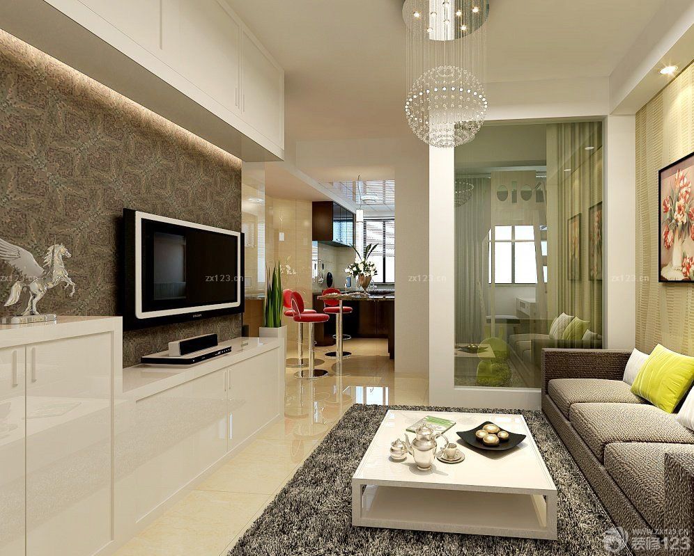 小户型韩式创意电视柜装修图片2025