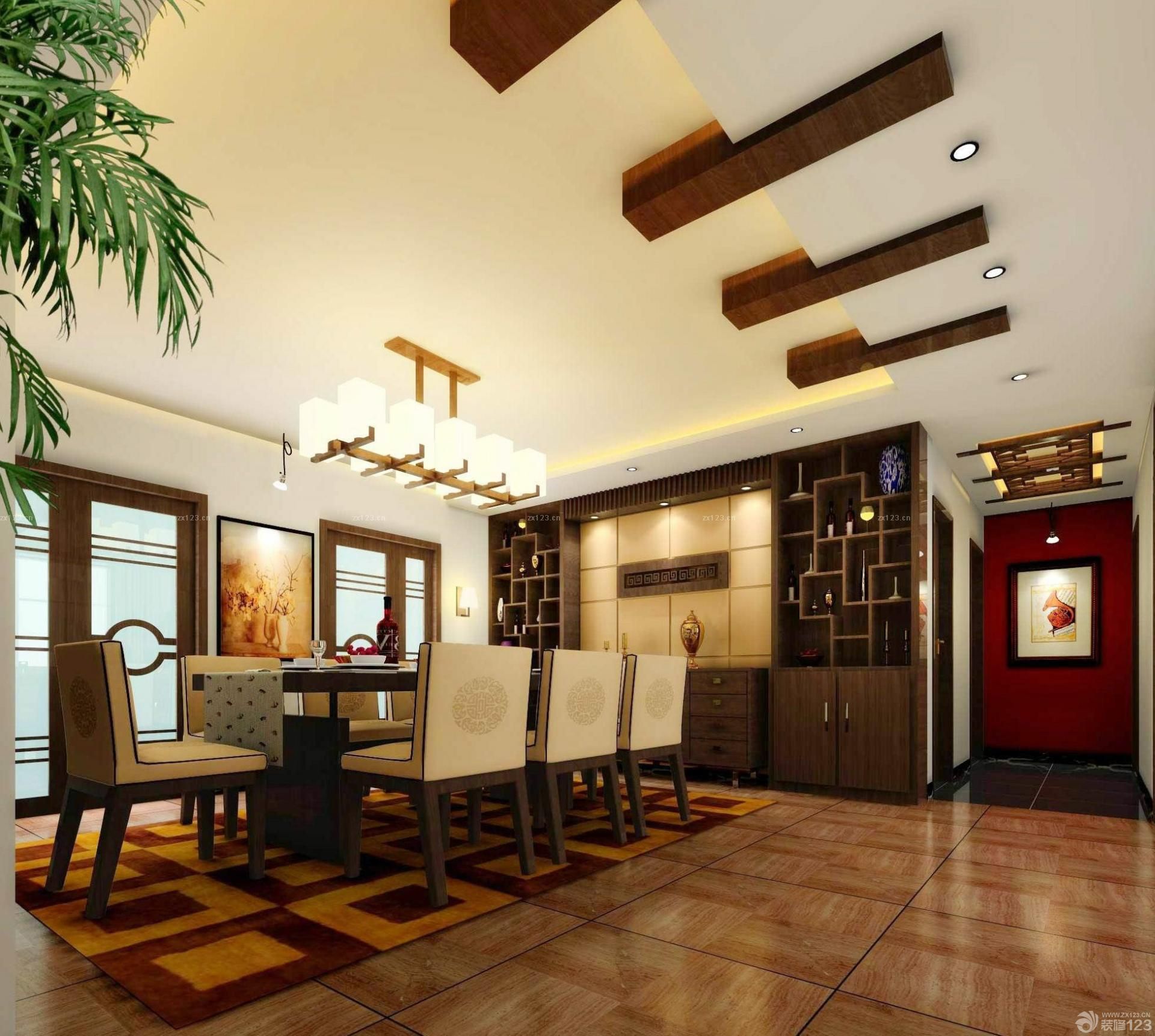 最新140平米中式餐厅设计装修效果图欣赏