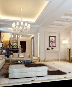 乡村别墅家装客厅吊顶效果图片大全