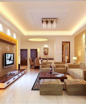 2025乡村别墅客厅墙面装修效果图片大全