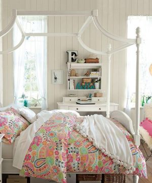 美式别墅设计90后女生卧室装修效果图片大全