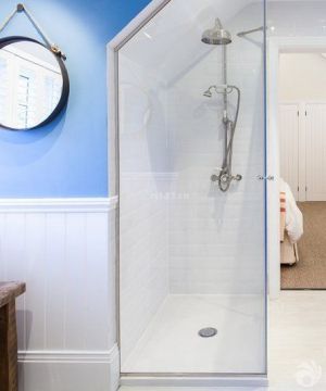 2023小美式风格90平米小户型浪漫的主卧室卫生间装修效果图片欣赏