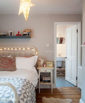 美式家装90平米小户型浪漫的主卧室卫生间装修图片