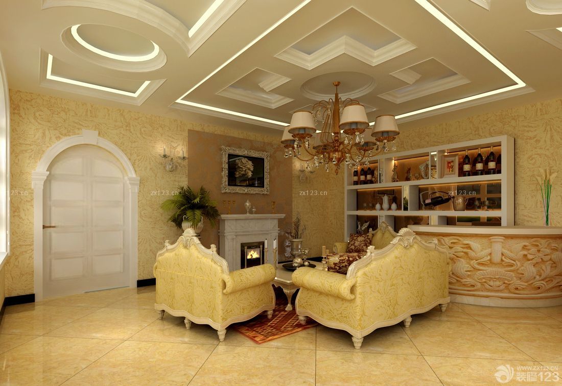 2025客厅家装酒柜设计装修效果图大全