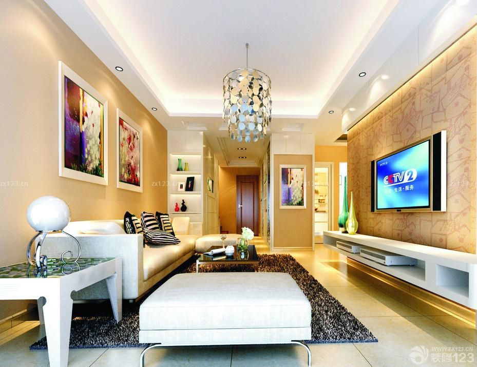 2025经典现代风格墙画装饰画客厅装修效果图片