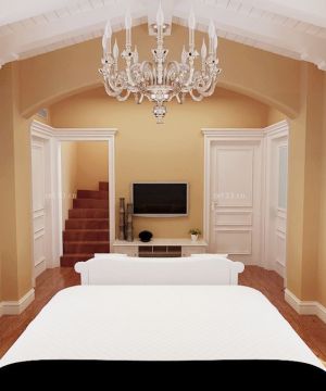 高端别墅家装卧室窗帘设计效果图片