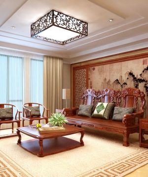 2025中式风格墙画装饰画家装客厅装修效果图片
