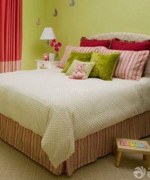 小户型家装90后女生卧室装修风格纯色壁纸装修效果图