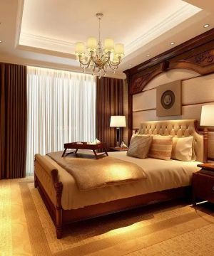 欧式古典卧室双人床装修图片欣赏