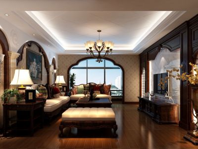 岳州帝苑复式楼装修 古典欧式风格 岳阳美迪装饰 岳阳美迪装饰杨明作品
