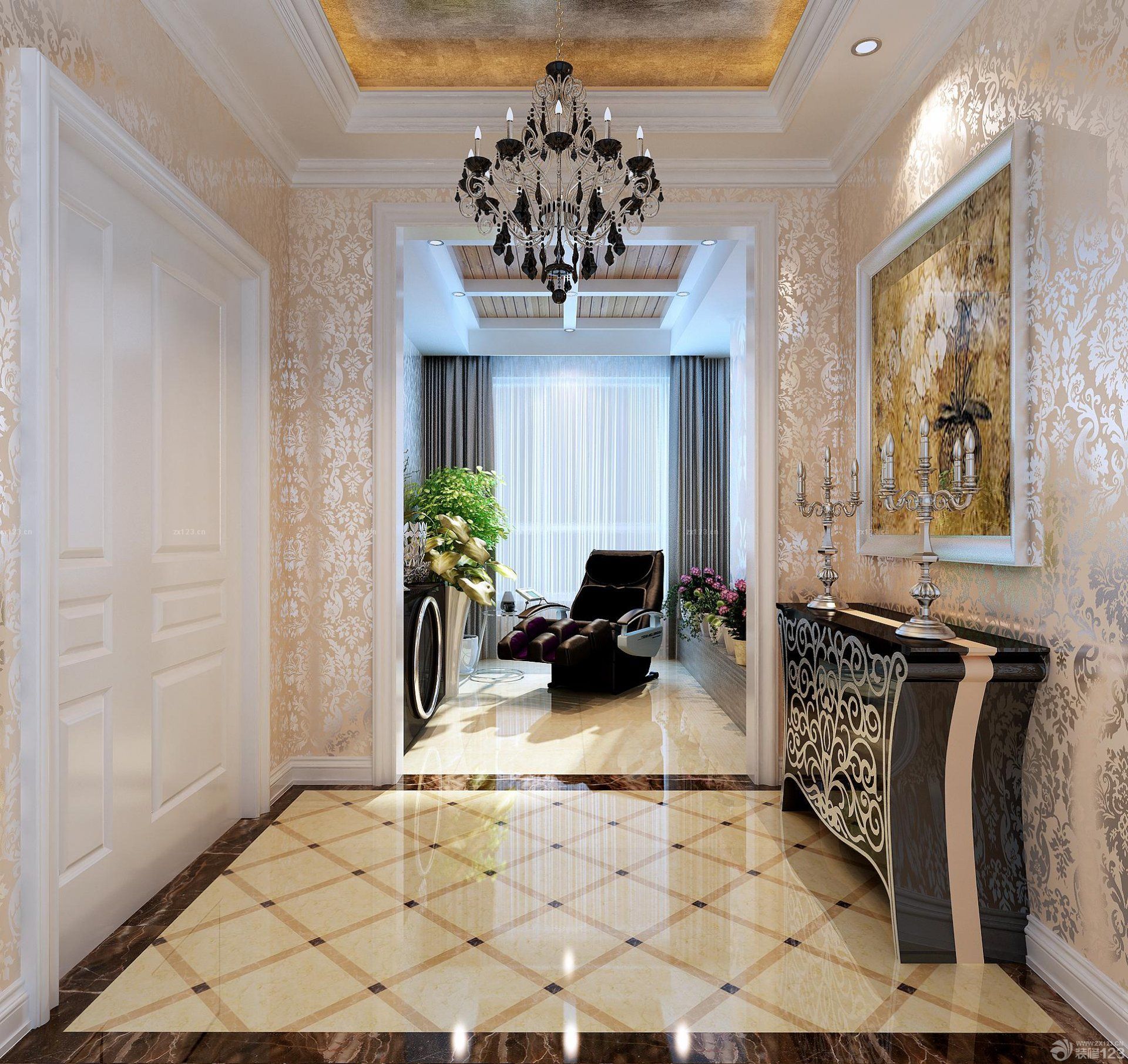 2025最新简欧小户型壁画图案装修效果图片