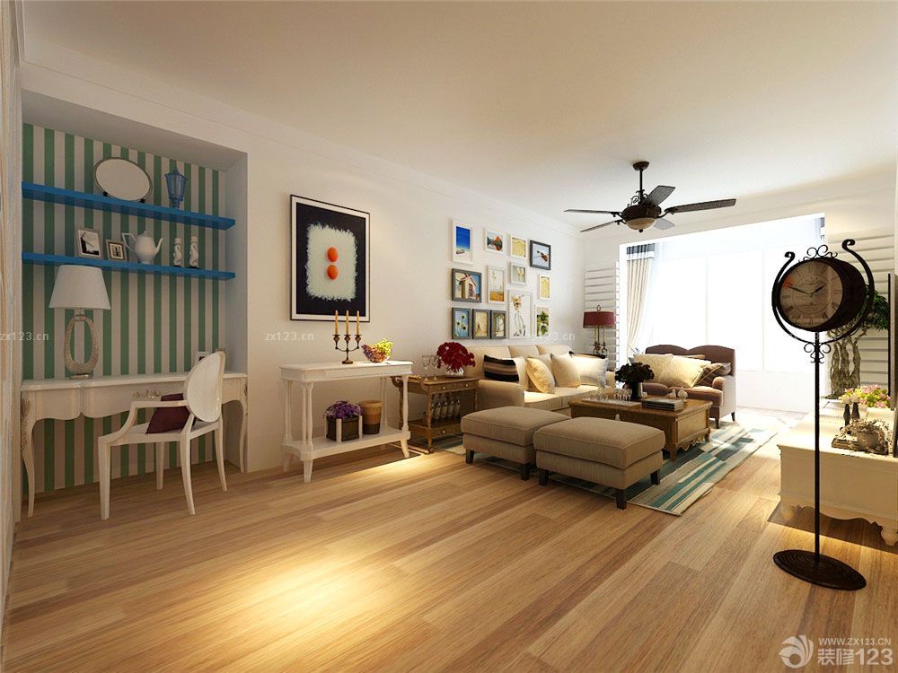 家庭书房客厅一体装修图片大全2025