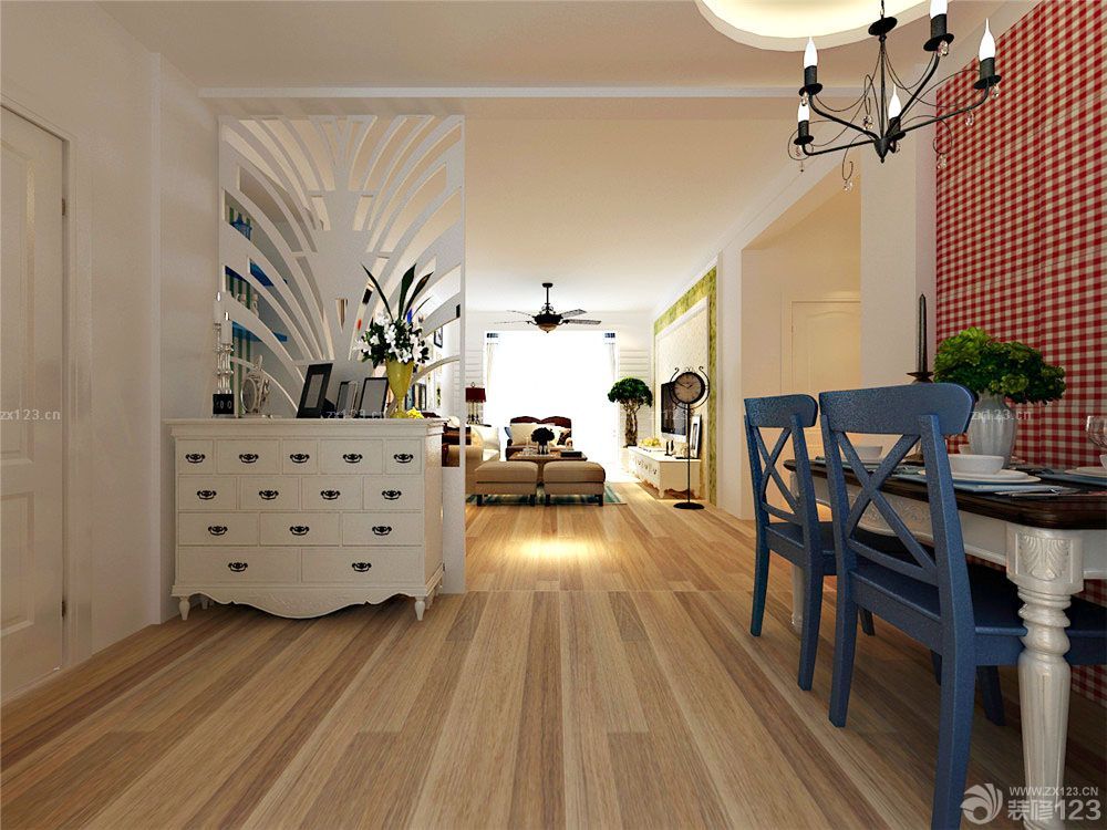 田园家装进门玄关储物柜装修图片2025