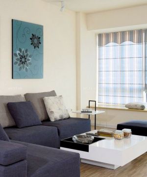 现代风格小房型客厅转角沙发装修效果图片