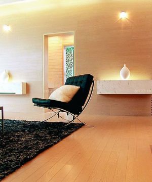 浅黄色木地板现代客厅装修效果图片