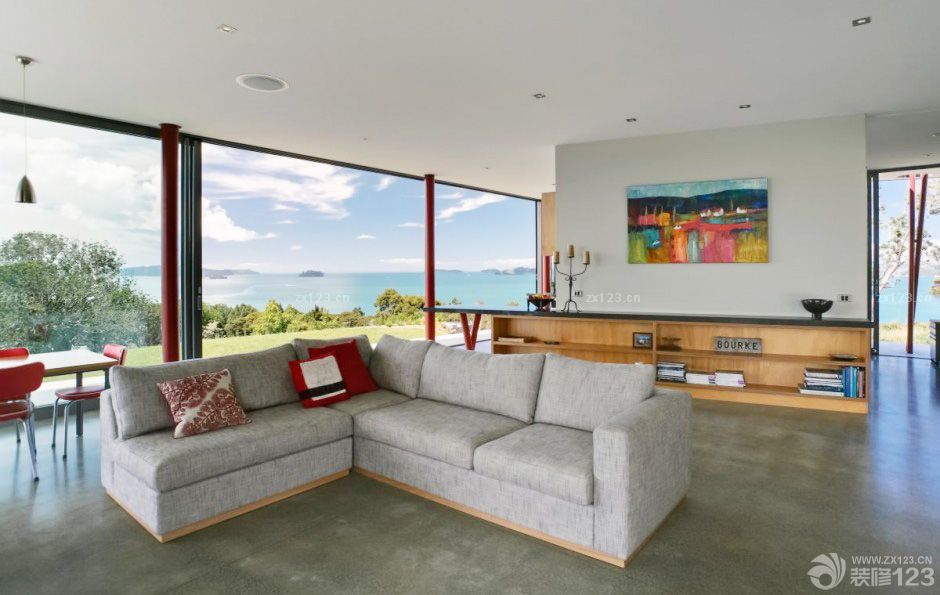 简装农村别墅设计转角沙发装修效果图