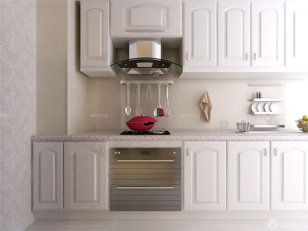 2023整体厨房白色橱柜最新装修效果图