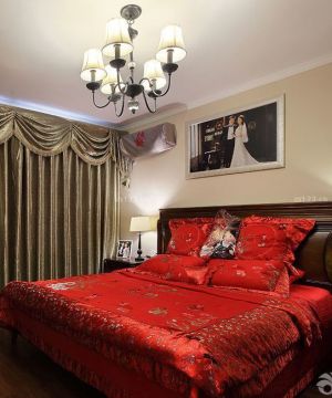 最新90后婚房设计卧室窗帘装修图片2023