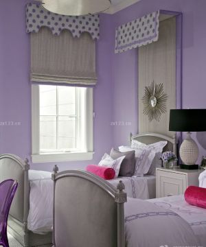 最新90后女生卧室设计紫色墙面装修效果图欣赏