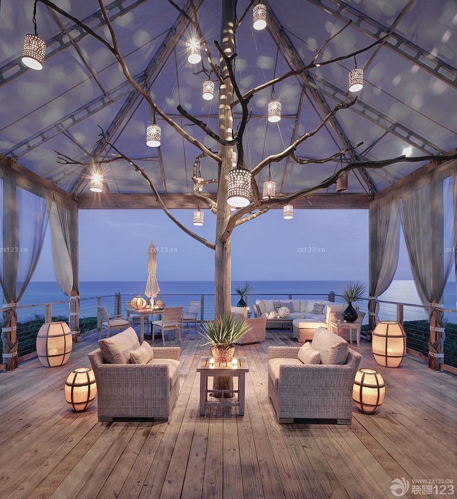 豪华别墅样板房阳台设计效果图欣赏