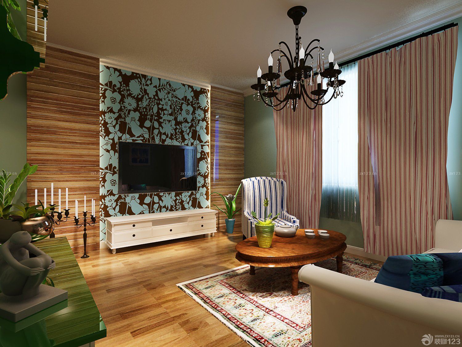 最新小户型深褐色木地板装修图片案例2025