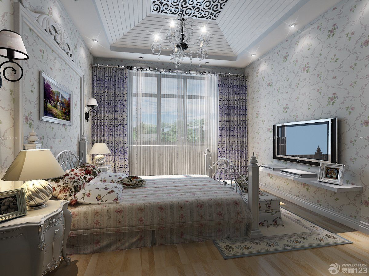 家装小户型卧室窗帘装修效果图案例2025