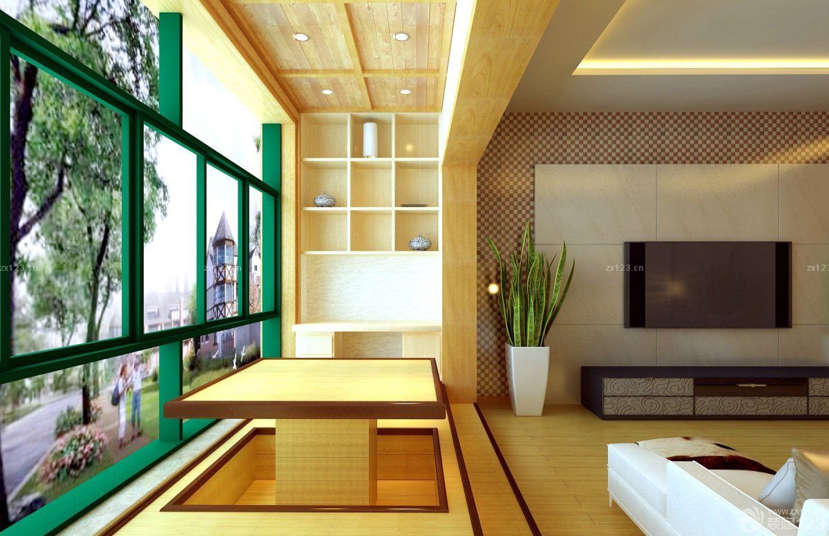 2025小户型装修榻榻米盆栽植物效果图片欣赏