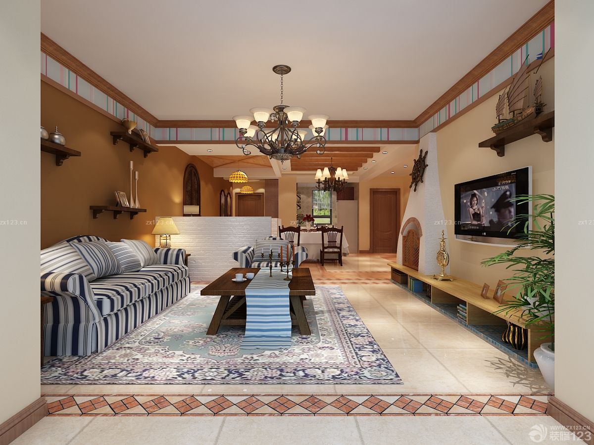 最新时尚混搭风格黄色墙面装修效果图大全