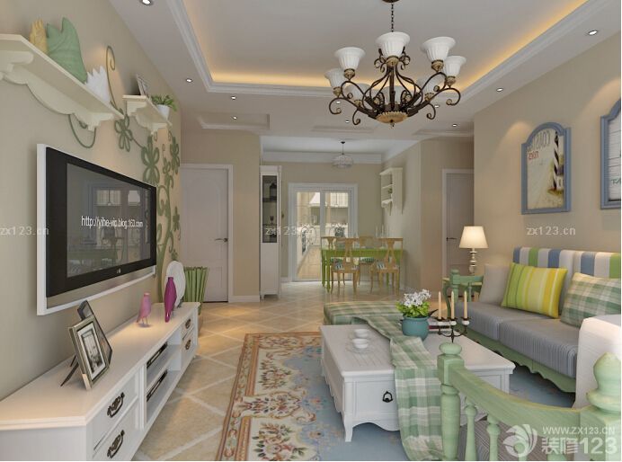 家装客厅电视背景墙面置物架装修图片2025